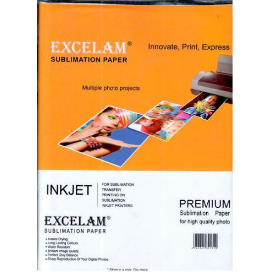 Excelam Inkjet Sublimation Sheet Primium Quality 100 PCs Pack Sublimation Photo Paper