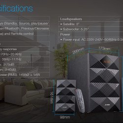 F&D A180X Bluetooth 2.1 Channel Multimedia Speaker