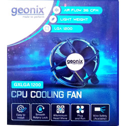 GEONIX CPU Cooling with Heatsink Compatibe With LGA1200 Socket Celeron/Pentium/i3/i5/i7 Processors Series Fan DC12V 0.60A 4-PIN Processor Fan GEONIX CPU Cooling with Heatsink Compatibe With LGA1200 Socket Celeron/Pentium/i3/i5/i7 Processors Series Fan DC12V 0.60A 4-PIN Processor Fan