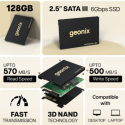 Geonix 128GB SATA-III 2.5 Inch Supersonic Laptop Internal Solid State Drive SSD