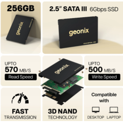Geonix 256GB 2.5 Inch SATA-III Supersonic Laptop Internal Solid State Drive SSD