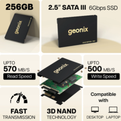 Geonix 256GB 2.5 Inch SATA-III Supersonic Laptop Internal Solid State Drive SSD