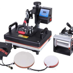 Heat Press Printing 5 in 1 Digital Combo Multi Functional Sublimation, Vinyl Printing Machine for T-Shirts, Mug, Cut, Plate Heat Press Machine