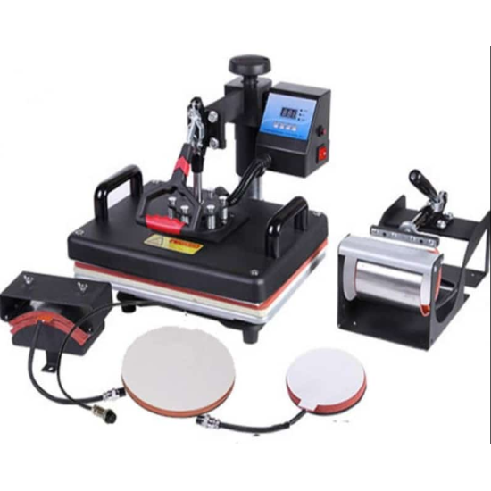 Heat Press Printing 5 in 1 Digital Combo Multi Functional Sublimation, Vinyl Printing Machine for T-Shirts, Mug, Cut, Plate Heat Press Machine