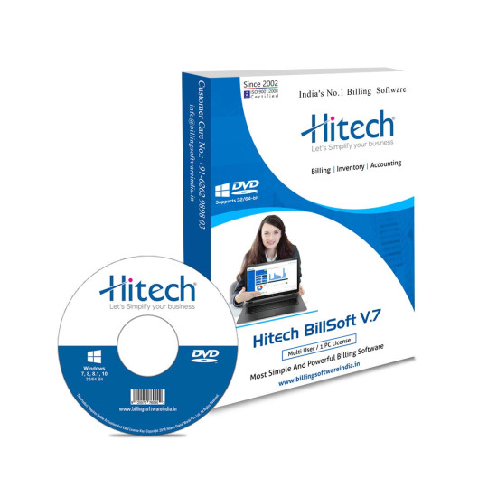 HITECH GST Invoice Inventory Management (Offline Lifetime Version) POS+BARCODE+ANDROID APP Billing Software