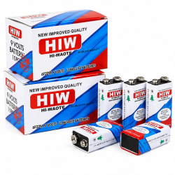 HIW 9V Cell 6F22 Long Life Zinc Carbon General Purpose Zinc Chloride Hi-Waote battery