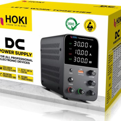 Hoki 3010 Programmable 30V ~ 10A 4-Digits LED Display USB Quick-Charge DC Power Supply