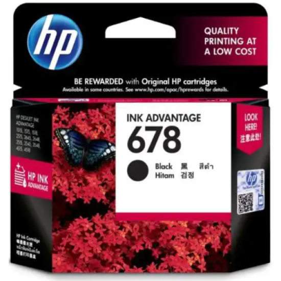 HP 678 Black Original Ink Advantage Ink Cartridge