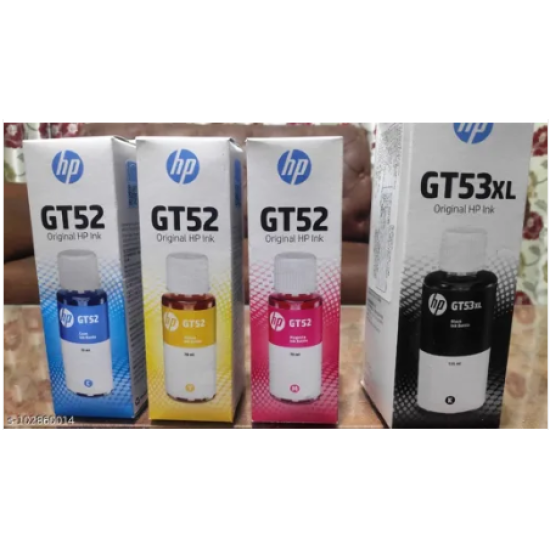 HP GT52/53Xl Multicolor Pack of 4 Black, Cyan, Magenta, Yellow Original Ink bottle
