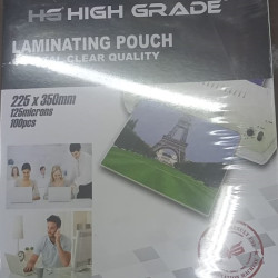 High Grade A4 size 125 Micron 225mm X 310mm Crystal Clear Quality Film 100 PCs Pack Lamination Pouch