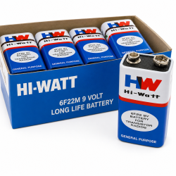Hi-Watt 9V Cell 6F22 Long Life Zinc Carbon General Purpose Zinc Chloride HW battery Hi-Watt 9V Cell 6F22 Long Life Zinc Carbon General Purpose Zinc Chloride HW battery
