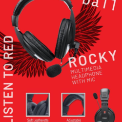 iball Rocky Wired Over Ear Headphones with Mic Headphone