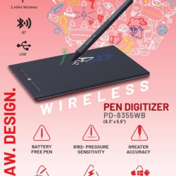 iBall Pen DIGITIZER PD-8355WB Wireless & Bluetooth 8.3 & 5.5 Inch Graphics Drawing Tablet Pen Tablet iBall Pen DIGITIZER PD-8355WB Wireless & Bluetooth 8.3 & 5.5 Inch Graphics Drawing Tablet Pen Tablet