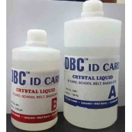 Crystal LIQUID ID Card School Belt & Badges WWC | DBC 1Kg + 500g Bottle GLOSS Pasting Lamination Chemical
