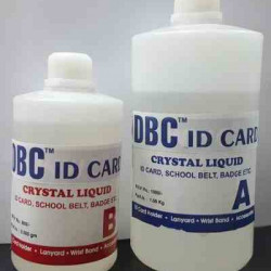 Crystal LIQUID ID Card School Belt & Badges WWC | DBC 1Kg + 500g Bottle GLOSS Pasting Lamination Chemical