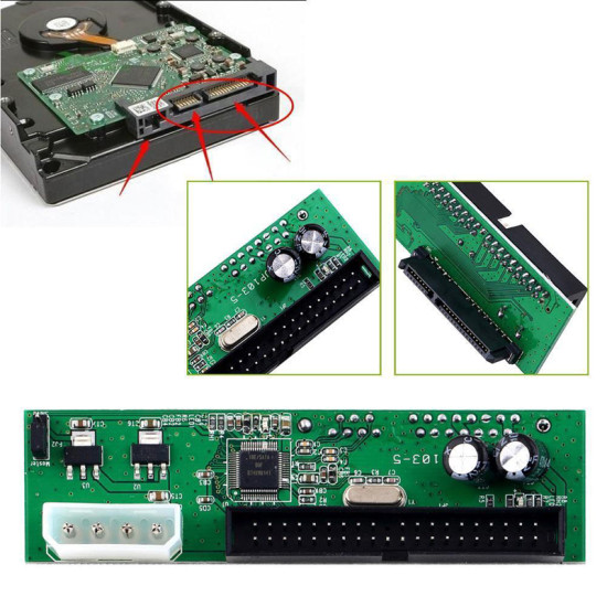 IDE to SATA Adapter Interface Converter PATA to SATA 22Pin 2.5″ 3.5″ Serial ATA to 40pin Hard Drive HDD CD DVD-ROM Converter