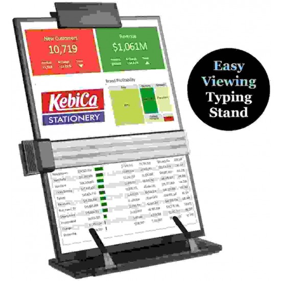 Kebica Paper Typing Stand with 7" Adjustable Positions Metal Desktop Document Holder 