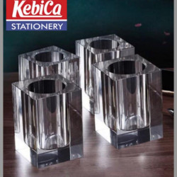 Kebica Crystal 350 Pen Stand|Holder Transparent Glass Pen Tumbler