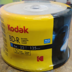 KODAK BD-R Blank Blu-Ray 6X BDR 25GB 50-Pack Cakebox Media Disc KODAK BD-R Blank Blu-Ray 6X BDR 25GB 50-Pack Cakebox Media Disc