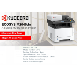 Kyocera 2040DN All-in-One Laser Printer with ADF, Duplex & Network Multifunction Printer