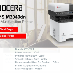 Kyocera 2040DN All-in-One Laser Printer with ADF, Duplex & Network Multifunction Printer