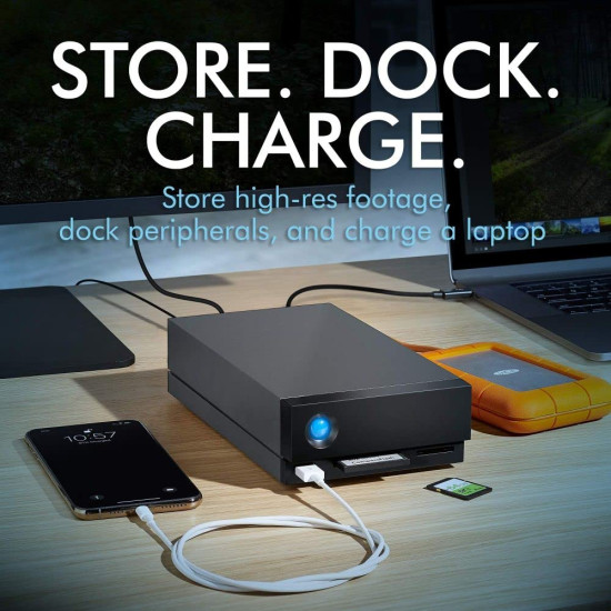 LaCie 1big Dock 4TB External Hard Drive HDD Docking Station – Thunderbolt 3 USB 3.1 USB 3.0 7200 RPM Enterprise Class Drives