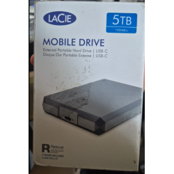LaCie 5TB Mobile Drive HDD USB-C USB 3.0 Windows/MAC External Hard Drive
