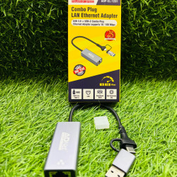 Adnet LAN Adapter USB 3 + Type C Combo Plug Prime ADP-CL-1281 10/100 Network RJ45 Ethernet Hub Adnet LAN Adapter USB 3 + Type C Combo Plug Prime ADP-CL-1281 10/100 Network RJ45 Ethernet Hub