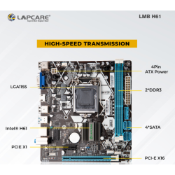 Lapcare Intel H61 LGA1155 socketi3/i5/i7 series CPU2nd and 3rd gen Supported Desktop Computer Motherboard