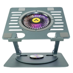 WE BritePad RGB Laptop Cooling Pad with Aluminum Body 360 Degree Rotating Base, 2 Port USB HUB and Adjustable Fan Speed Suitable for 10″-17″ Laptops and Tablets