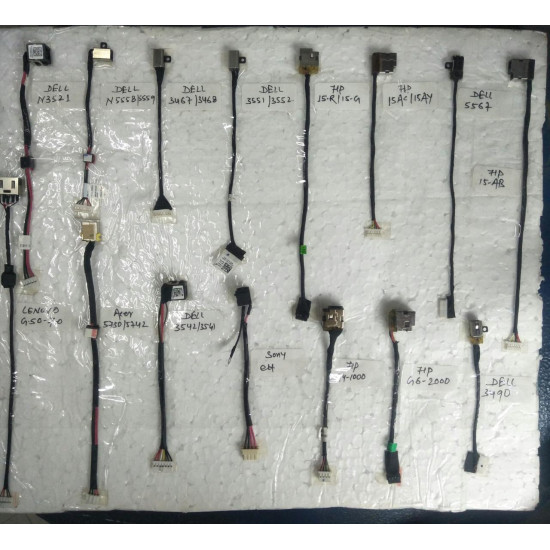 Laptop AC DC Power Dell|HP|Lenovo|Acer|Sony Jack Plug in Charging Port Socket Connector with Cable Harness Charging Jack