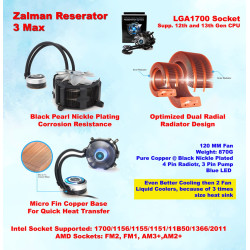 ZALMAN Reserator 3 MAX Ultimate Water/Liquid CPU Cooler 120MM 2 Fan Liquid Coolers