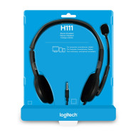 LOGITECH H111 WIRED ON EAR HEADPHONES WITH MIC STEREO HEADSET
