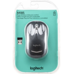 Logitech M185 Wireless 2. 4GHz 3-Button USB Mini Receiver Optical Mouse