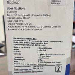 Luminous LMU1202 Mini 15W/12V, Micro DC UPS For Wifi Modem & Router Portable UPS Luminous LMU1202 Mini 15W/12V, Micro DC UPS For Wifi Modem & Router Portable UPS