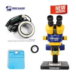 MECHANIC MC75T-B1 LED Light & Lens 0.5x Trinocular Stereo Microscope