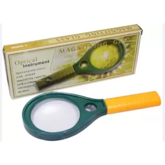 Optical Instrument Magnifying Glass with Compass 4X & 6X (65mm) Handheld Magnifier