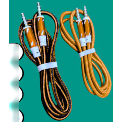 Mahi 3.5mm Stereo Male To Male Braided Double Cut AUX Cable