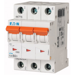 EATON PLSM-C63/3-MW Miniature Circuit Breaker 63A C-type TP 10kA 242480 MCB