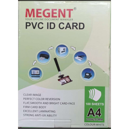 MEGENT PVC ID Card Plastic Super Shine HD Digital School ID Card Fusing Sheet