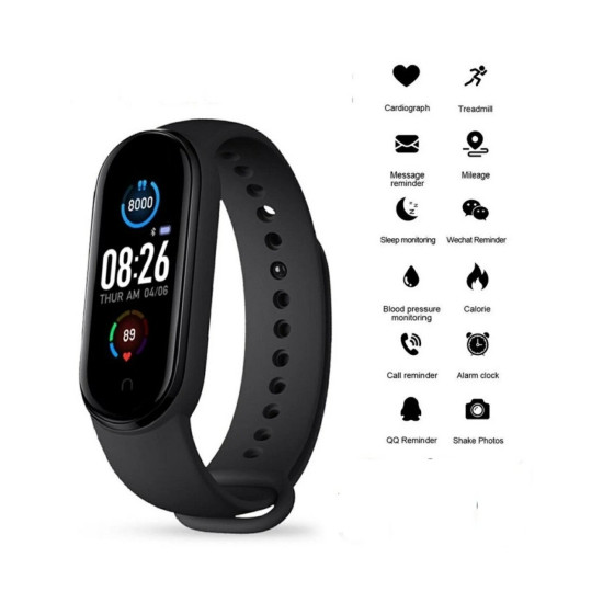 M5 Smart Band Activity Tracker Fitness Band, Sleep Monitor, Step Tracking, Heart Rate Sensor, Kids Smartwatch