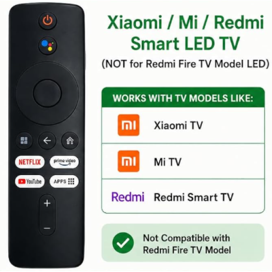 Remote Control Compatible with Mi Xiaomi Redmi(All Models) Smart LED TV Remote