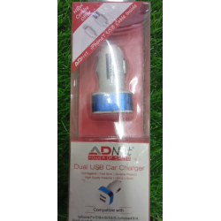 AdNet Car Charging Dual USB Car Charger Adapter 2 USB Port Led Display 2.1a & 1.0a Smart Car Charger