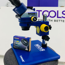 MECHANIC MOS 300 LED Stereo 6-45x With B11 Big Base Trinocular Microscope