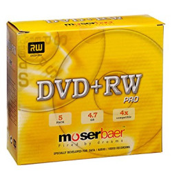 Moserbaer DVD+RW Jewel Case 4.7 GB 5 Pcs Pack Rewritable DVD