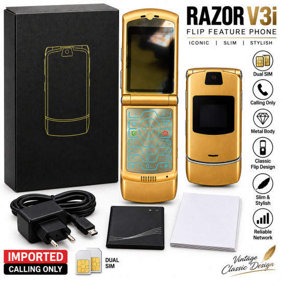 Motorola RAZR V3i Flip Metal Body Dual SIM Keypad Feature Phone