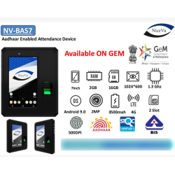 Nicevu Nv-Bas7 Aadhar Enabled Fingerprint Biometric Attendance System