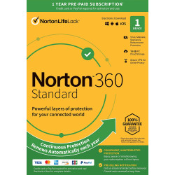 Norton 360 Standard for 1 PC, Mac®, smartphone or tablet Security Software