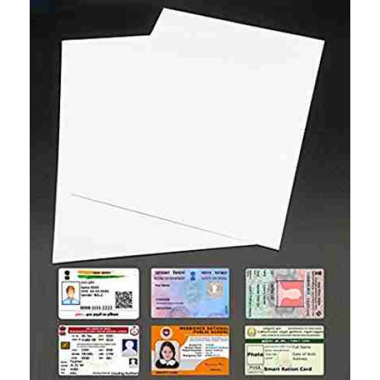 Non Tearable Paper NTR Double Side A4 Size PVC Inkjet|Laser Pritner Gumming Paper Art Me School ID Card|I Card|Aadhar|DL|Ayush 50 PCs Pack Non Tearable Sheet