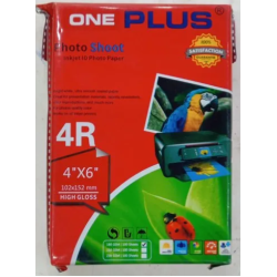 One Plus Photo Shoot Inkjet High Resolution 4R Size (4 X 5 Inch) 245GSM High Glossy Photo Paper